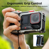 Flymile Camera Grip Holder for Insta360 Ace Pro 2/Ace Pro Accessories With Cold Shoe Extension Bracket Metal Cage Photography