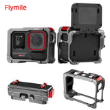 Flymile Adapter Frame Metal Cage for Insta360 Ace Pro 2 Camera Accessorise Aluminium Alloy Case Mount Cold Shoe Full Protective