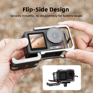 Flymile Metal Cage Frame Case for DJI Action 5 Pro Camera Accessorise Multifunction Expansion Protector Cold Shoe Mount Adapter