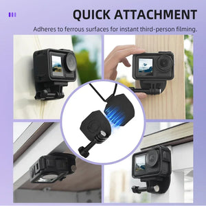 Flymile Action Camera Magnetic Bracket Accessories Chest Strap for DJI Action 5 Pro/Gopro Hero/Pocket 3 POV Vlgo Photography