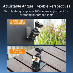 Flymile Magnetic Bracket Mount for DJI Osmo Pocket 3 Camera Expansion Adapter Desktop/Vertical Surface Magnet Steering Holder