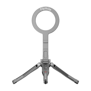 Flymile Magnetic Magsafe Selfie Stick Tripod for iPhone 16 15 14 13 12 Pro Max Samsung Phone Foldable Desktop Tripod 1/4" Holes