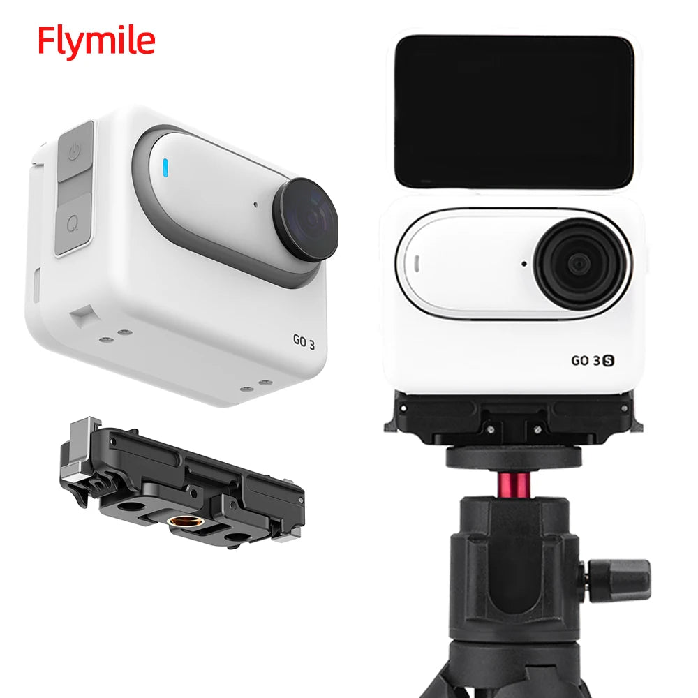 Flymile Adapter Magnetic Base for Insta360 GO 3/GO 3S Expansion Bracket Mount 1/4 Thread Tripod Adapter Mount Plate Accessory