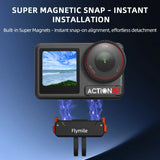 Flymile Magnetic Quick Release Base for DJI Osmo360/Action 5 Pro/4 Accessorsie Extension Dual-Claws Adapter 1/4 Screw Hole