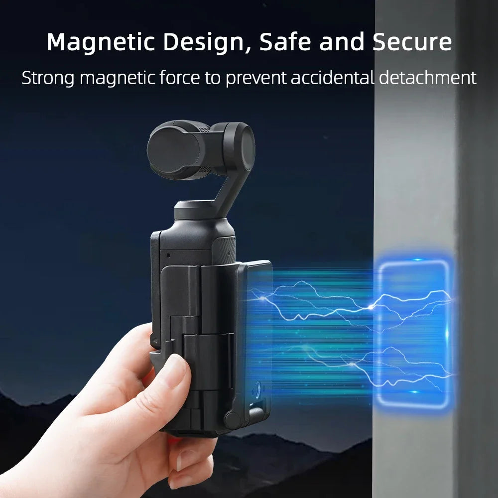 Flymile Magnetic Bracket Mount for DJI Osmo Pocket 3 Camera Expansion Adapter Desktop/Vertical Surface Magnet Steering Holder