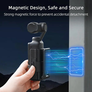 Flymile Magnetic Bracket Mount for DJI Osmo Pocket 3 Camera Expansion Adapter Desktop/Vertical Surface Magnet Steering Holder