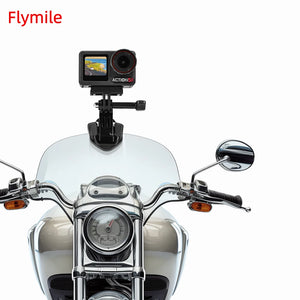 Flymile Motorcycle Windshield Mount for DJI Action 5/Pocket 3/Insta360 X5/Ace Pro 2 Camera Accessorise Aluminum Alloy Clip
