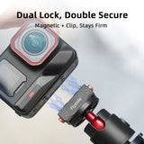 Flymile X5 Magnetic Quick Release Base for Insta360 X5/Ace Pro 2/Ace Pro Accessories with 1/4”Threaded Hole Extension Adapte